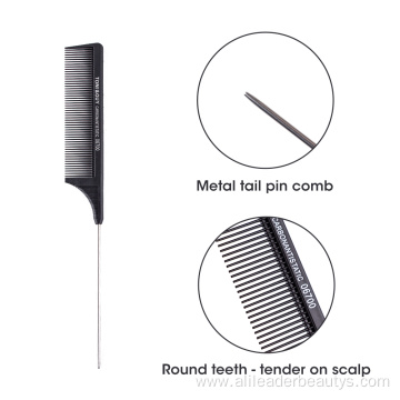 Plastic Heat Resistant Vellen Carbon Rat Tail Comb